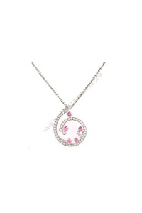 Diamond and Pink Sapphire Pendant